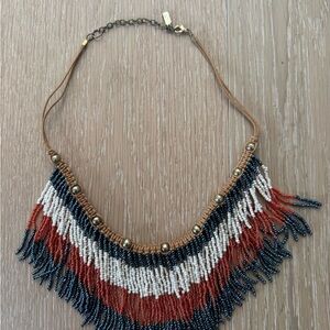 Bohemian Beaded Necklace with Gold Accents